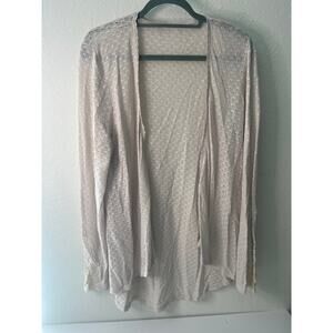 Maurices Cream/Beige Open front crochet cardigan XL